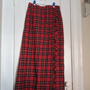 Vintage F.A. Chatta Red Plaid Maxi Skirt - Size 12